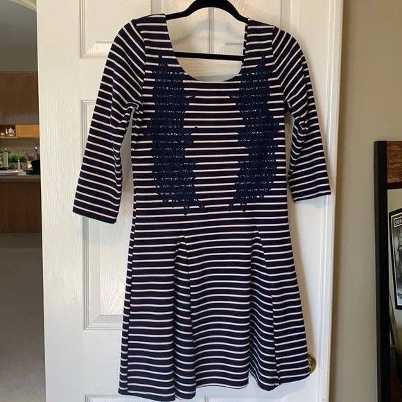 white christmas dresses Exclusive Cream Striped Midi Dress main image 0
